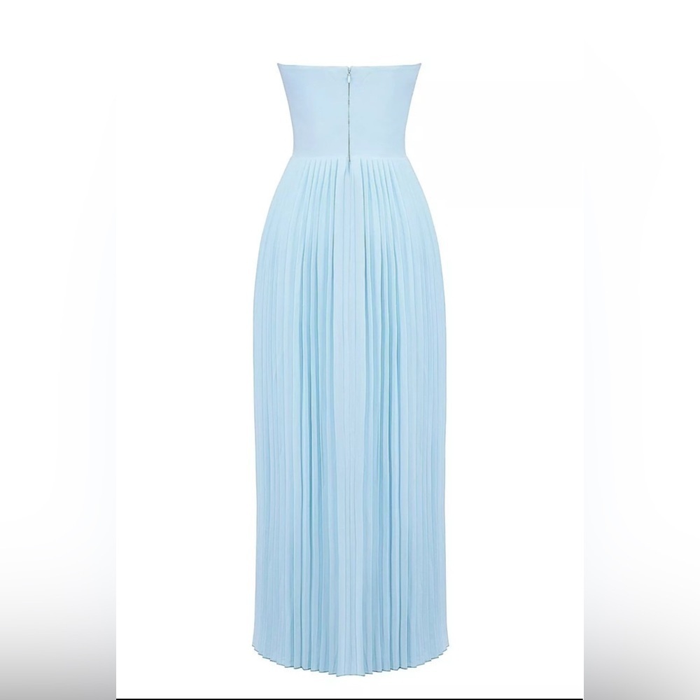 HOUSE OF CB 'Marcella' Ocean Blue Pleated Maxi Dress - Picture 4 of 4